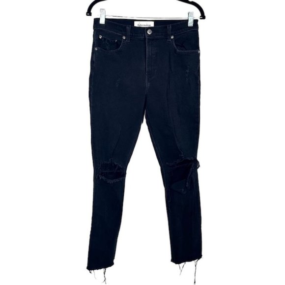 Reformation Stretch Crop Cigarette Jeans in Nile - Picture 2 of 16